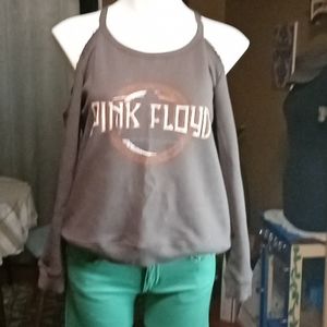 Pink Floyd dark side of the Moon cold shoulder sweatshirt